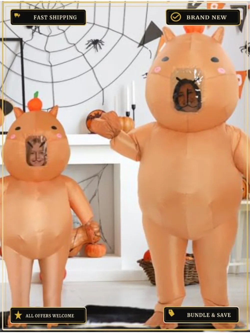 Inflatable Capybara Costume Kids Halloween Funny Blow Up Animal Cosplay Party
